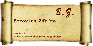 Borovits Zóra névjegykártya